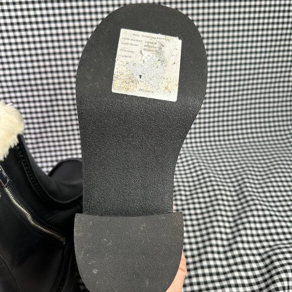 Ugg x Opening Ceremony Leather Shearling Moc Toe Black Boots Women's Size 7 - Picture 5 of 6